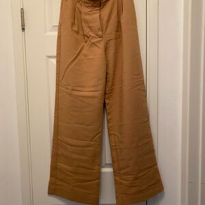 Tan Wide-Leg Pants